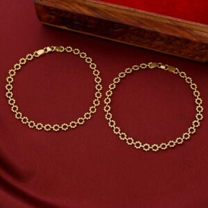 Lasya Golden Floral Anklet
