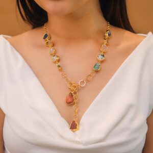Mridhula Raw Stone Simple Chainy Neckpiece
