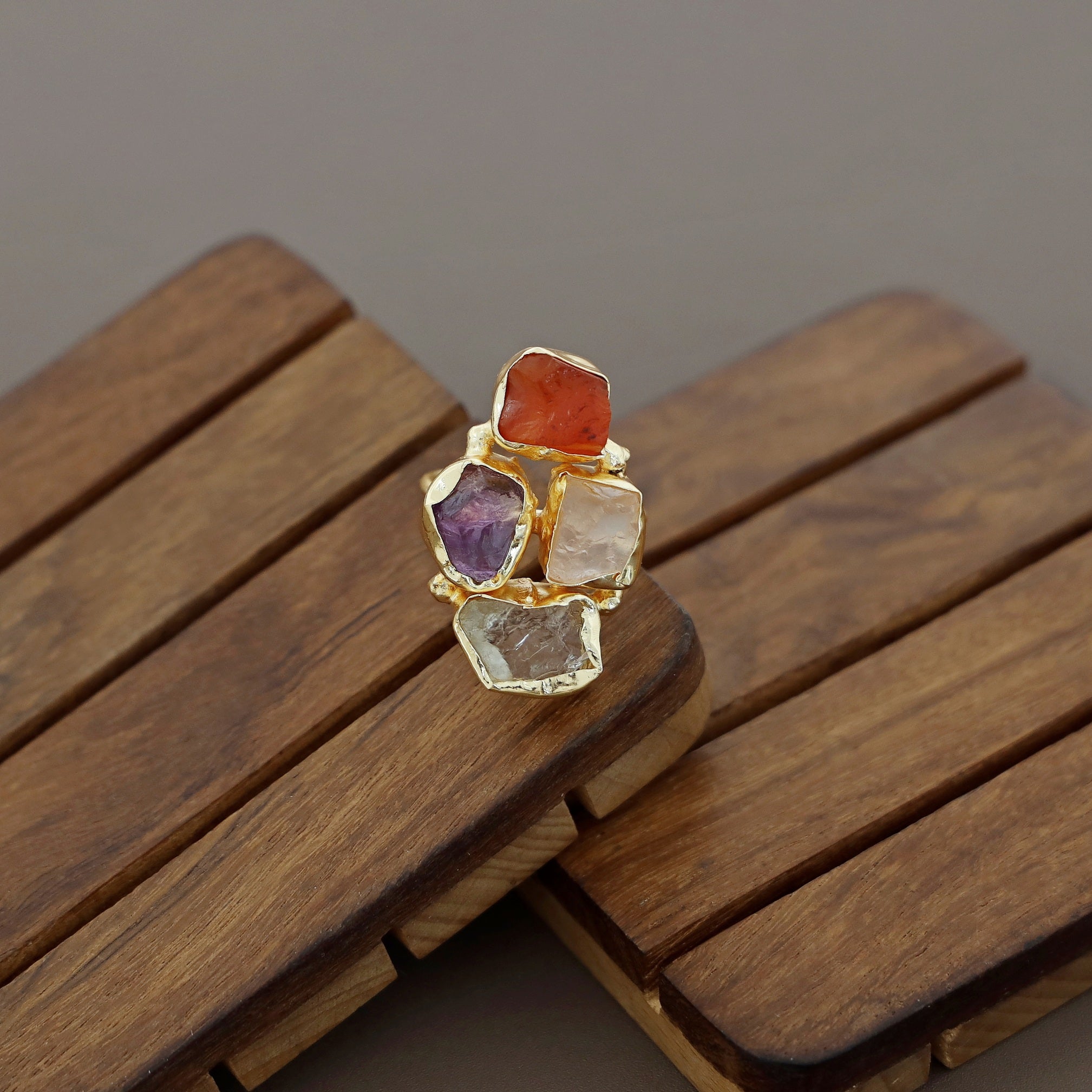 4 Raw Stone Ring (Adjustable) - Image 11