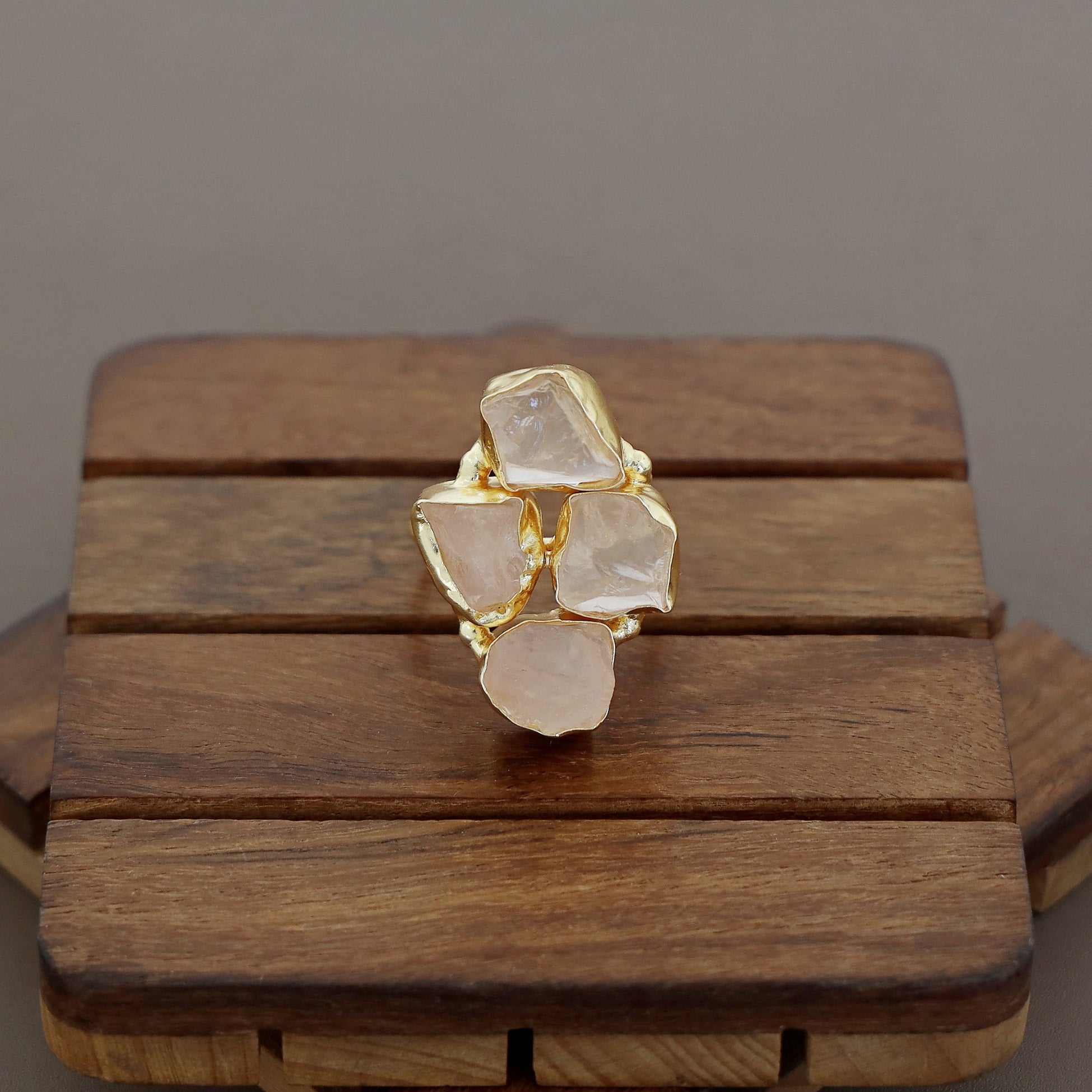 4 Raw Stone Ring (Adjustable) - Image 6