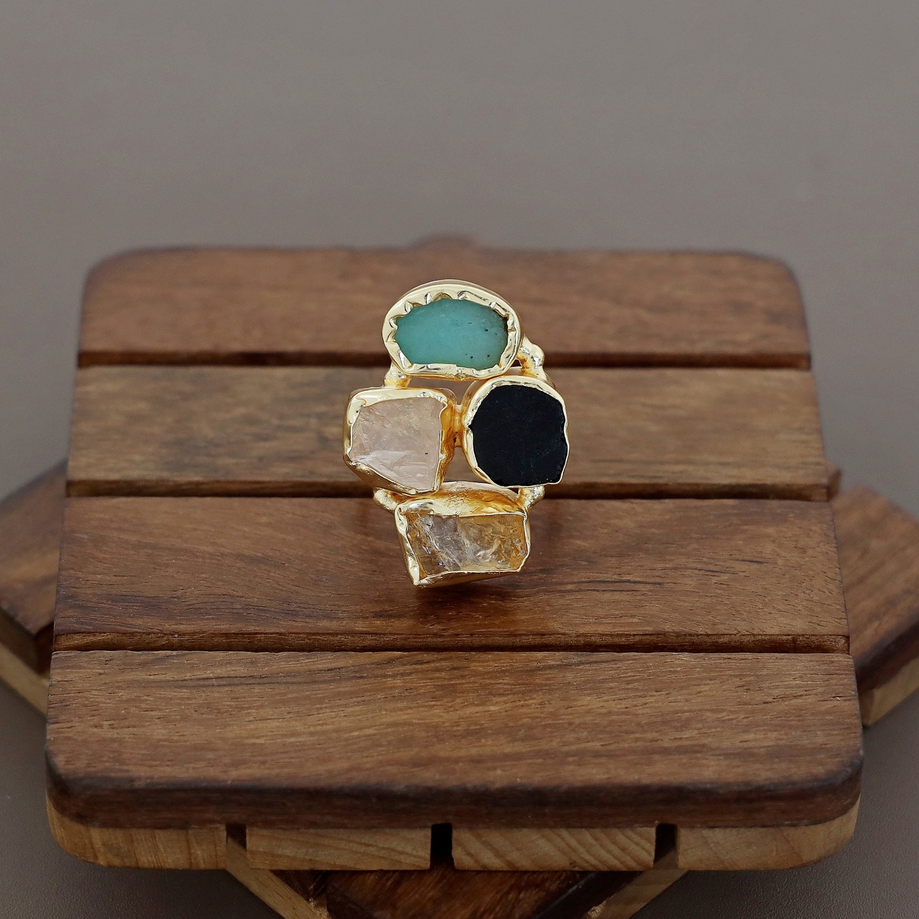 4 Raw Stone Ring (Adjustable) - Image 10