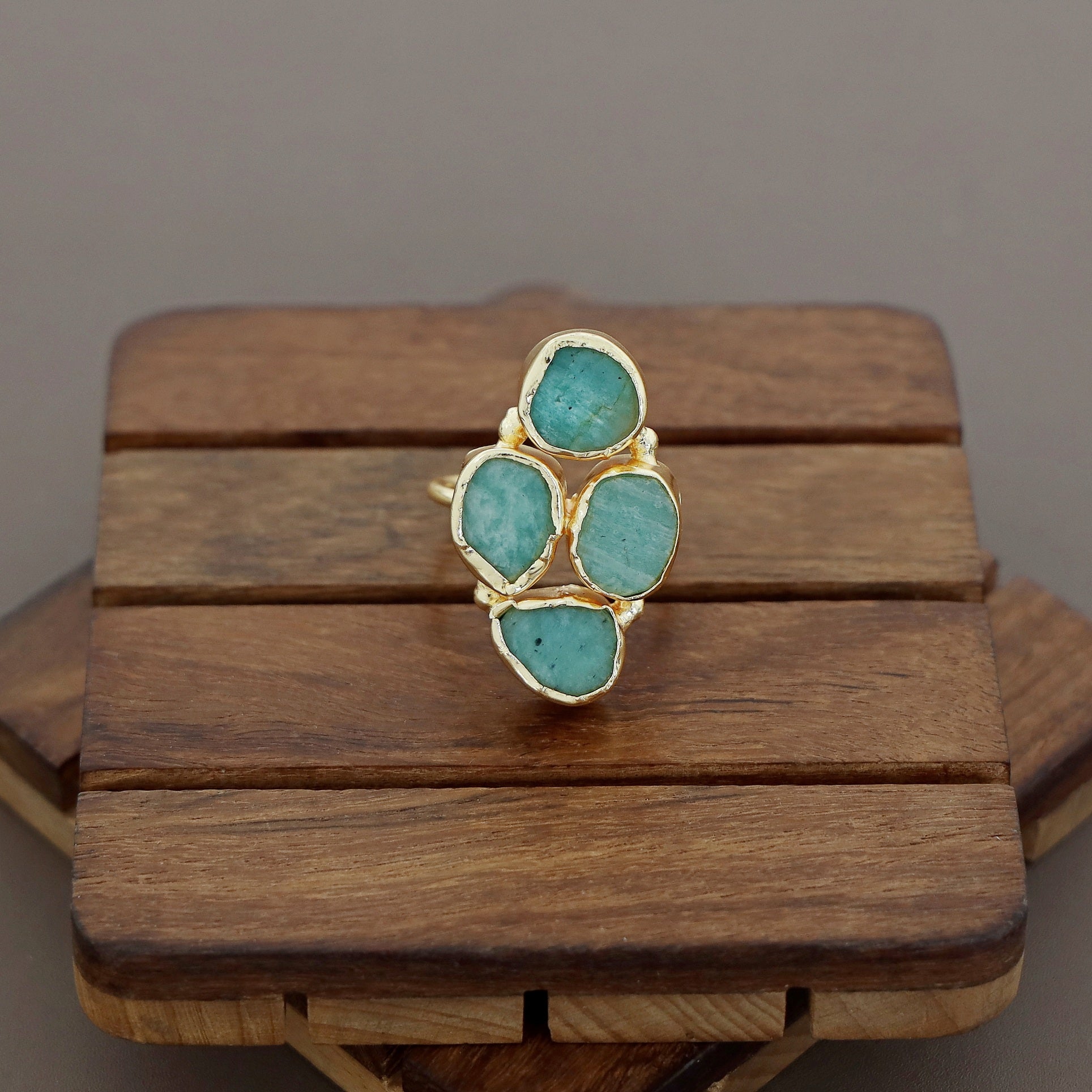 4 Raw Stone Ring (Adjustable) - Image 5