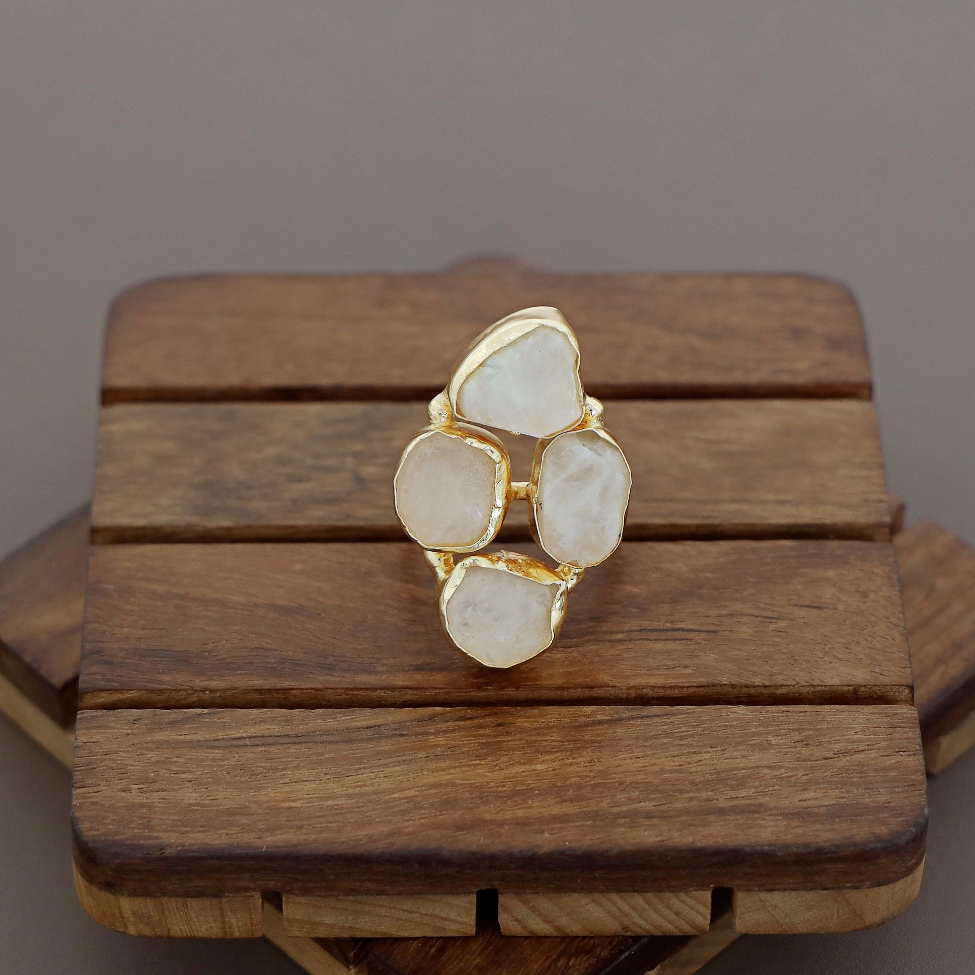4 Raw Stone Ring (Adjustable) - Image 4