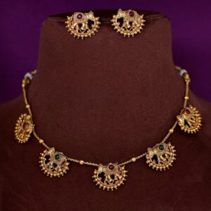 Vihana Gajavanthi Airavath Short Neckpiece With Earring