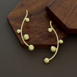 Sanwitha Golden Curvy Half Ball Earring