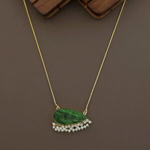 Ayesha Cluster Pearl Dyed Stone Neckpiece