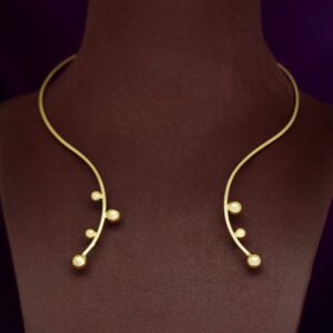 Sanwitha Golden Half Ball Neck Cuff