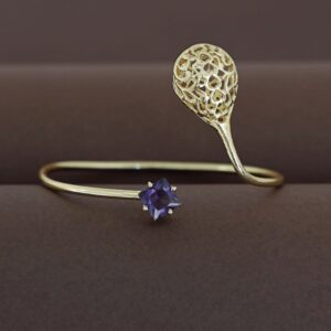 Ridvika Golden Filigree Glossy Bangle