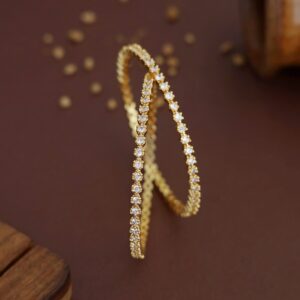 Yogita Golden Stone Bangle (Set Of 2)