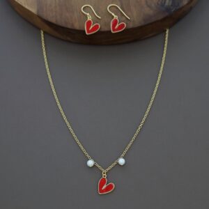 Ahava Pearl Heart Neckpiece With Drop