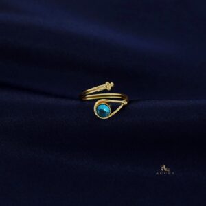 Golden Swirl Glossy Round Ring