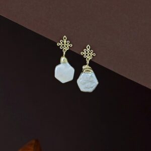 Yuvika Hexagon Real Baroque Earring