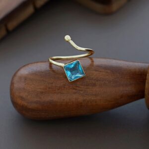 Golden Single Stone Diamond Ring