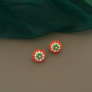 Trinaya Flower Beaded Pearl Earring