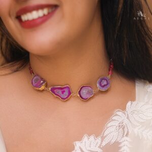 Golden Electro Plated Agate Choker