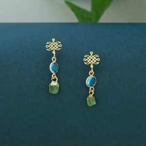 Pragya Baroque + Raw Stone Glossy Earring