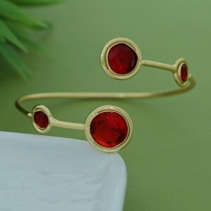 Kaylani Tetra Circle Glossy Stone Bangle