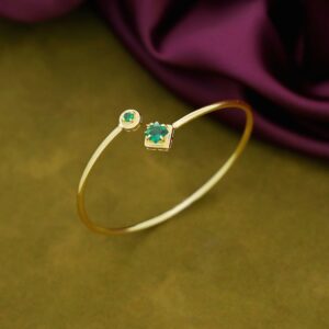 Rosey Golden Claw Glossy Stone Bangle