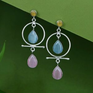 Elodia Circle Dual Glossy Drop Earring