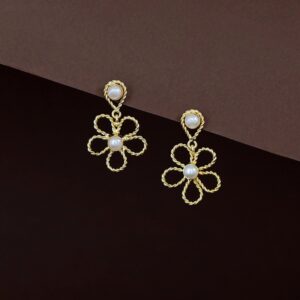 Danica Twisted Flower Pearl Earring
