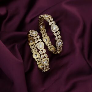 Deepti AD Stone Tetra Drop Bangle (Set Of 2)