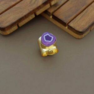 Feba Agate Golden Ring