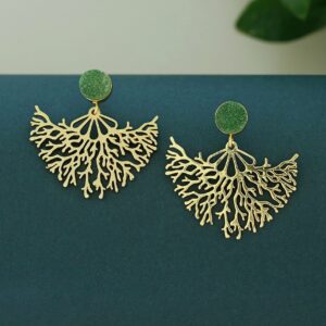 Fariha Rootsa Golden Druzy Stone Earring