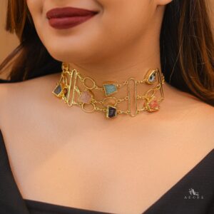 Fiona 3 Layer Raw Stone Choker