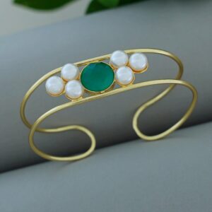 Haseena Pearl 2 Layer Glossy + Raw Stone Bangle