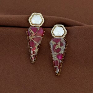 Sonika Kundan Inverted Triangle Earring