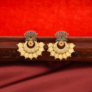 Advaita Enamel Lotus Kashi Earring