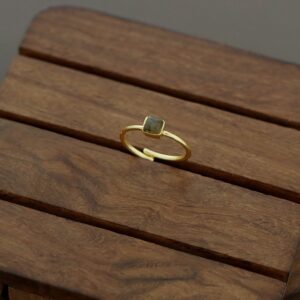 Arosha Mini Square Natural Stone Ring