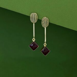 Bonnie Golden Stick Glossy Stone Earring