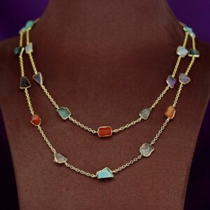 Mawar 2 Layer Raw Stone Neckpiece