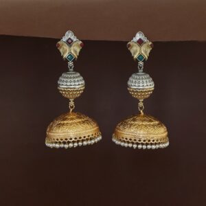 Chitramaya Dual Tone Pearl Jhumka