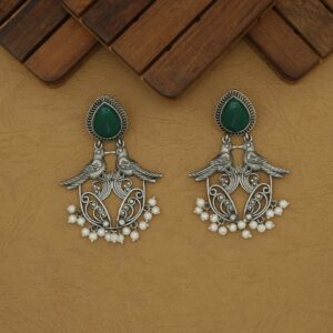 Feshikha Dual Bird Antique Drop Pearl Earring