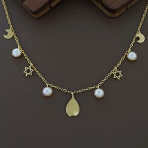 Golden Astral Fresh Water Pearl Neckpiece