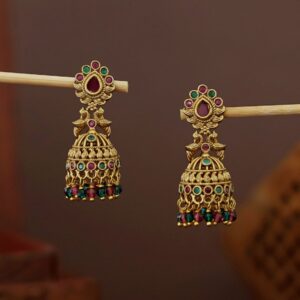 Shanti Mayura Beaded Jhumka
