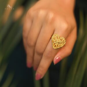 Lyla Golden Textured Heart Ring