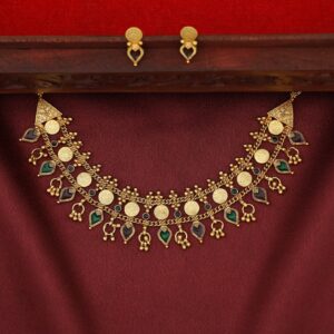 Jyothika Mini Kashi Palakka Enamel Choker With Earring