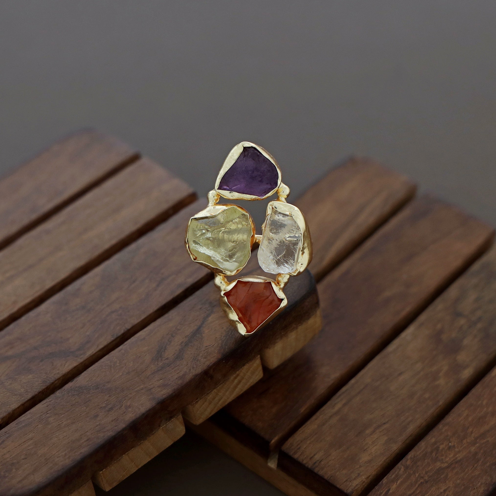 4 Raw Stone Ring (Adjustable) - Image 12