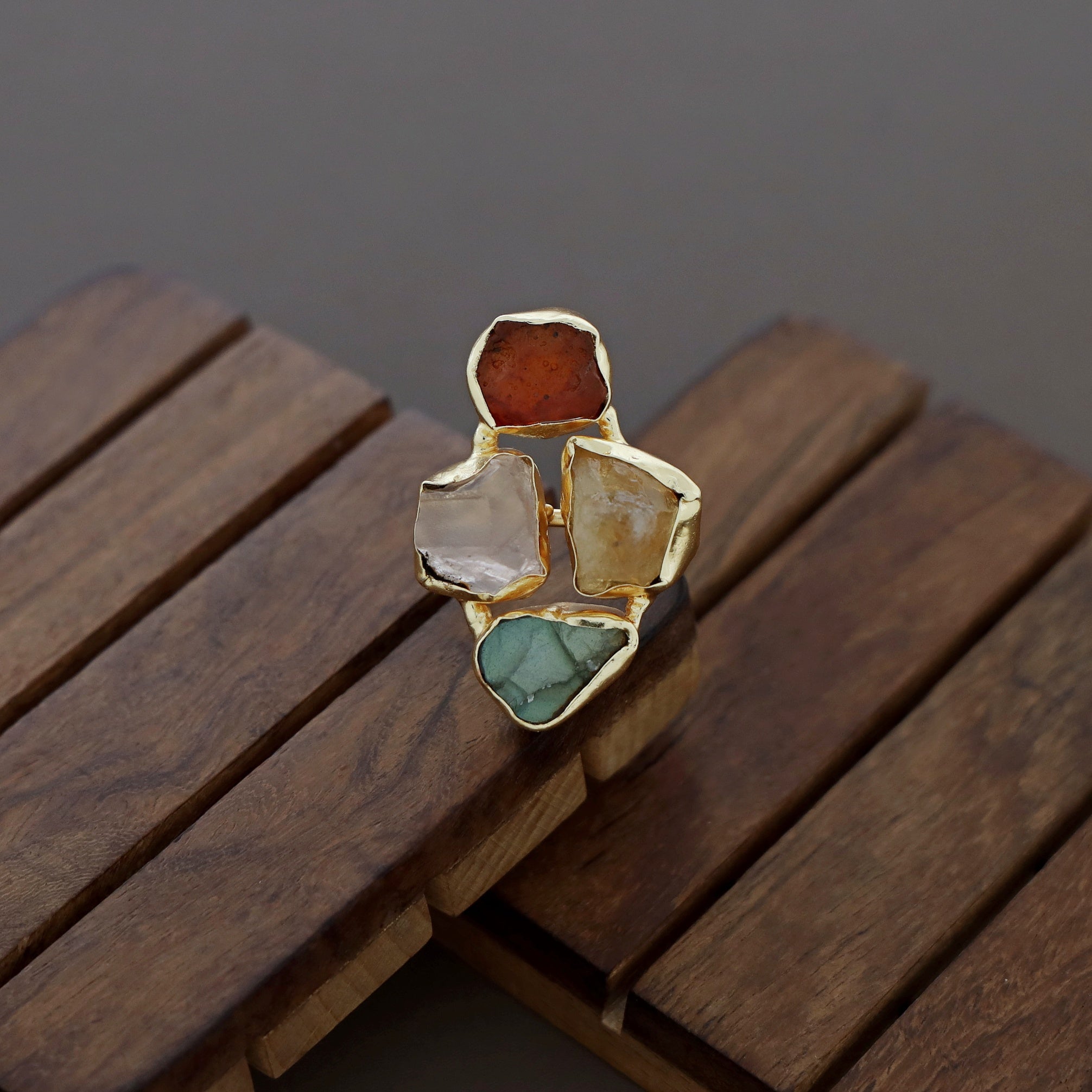 4 Raw Stone Ring (Adjustable) - Image 7