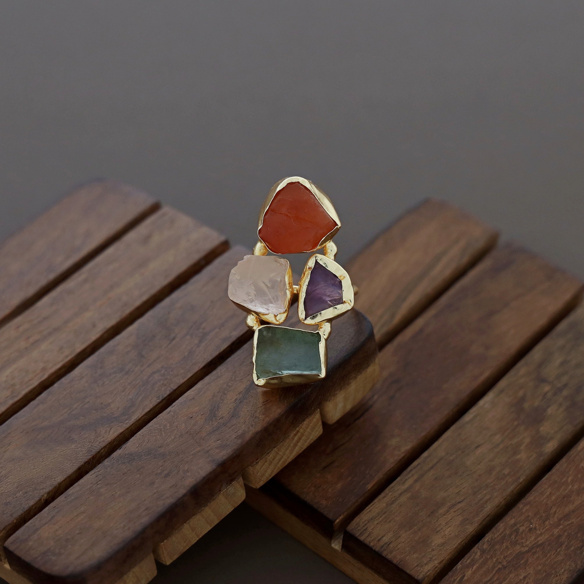 4 Raw Stone Ring (Adjustable) - Image 13