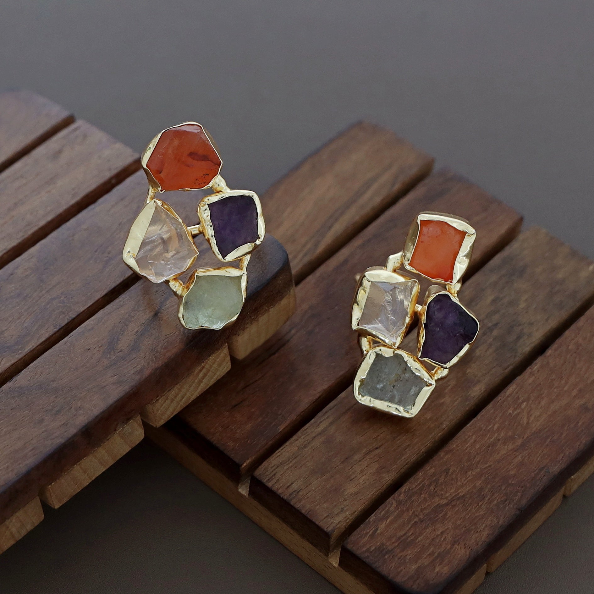 4 Raw Stone Ring (Adjustable) - Image 15