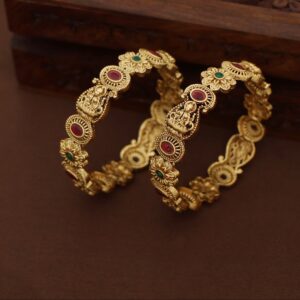 Kanupriya Lekshmi Oval Flower Bangle (Set Of 2)