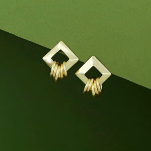 Shiloh Golden Rhombus Mini Circle Earring