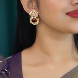 Nimora Dual Glossy Cluster Pearl Earring