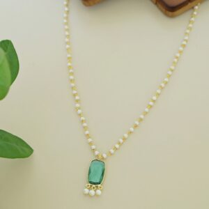 Nasmiya Rectangle Glossy Long Neckpiece