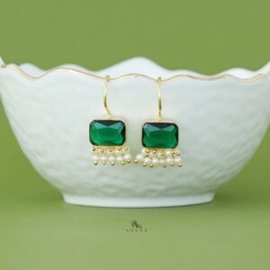 Glossy Rectangle Two Layer Pearl Drop