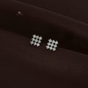 Silver Nava Square Earring - 925 Sterling Silver